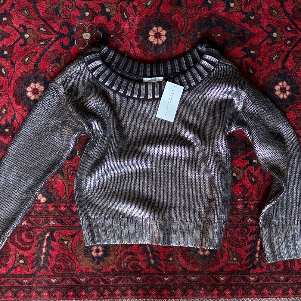 Metallic Gray Sweater
